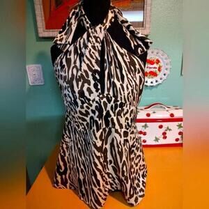 NWT Banana Republic Silky Soft Leopard Cheetah Print Halter Top size 18 XL